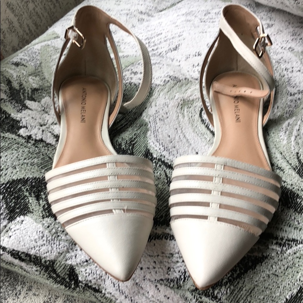 Antonio Melani Cable Ankle Strap Pointy Toed Flats